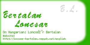 bertalan loncsar business card